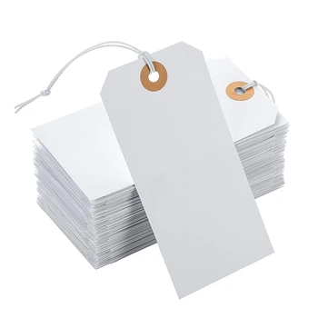 Етикети с перфорирана памучна ластик от 100 части, картичка с бяла карта, Етикет с опис на класификация картички, Регистрационен номер